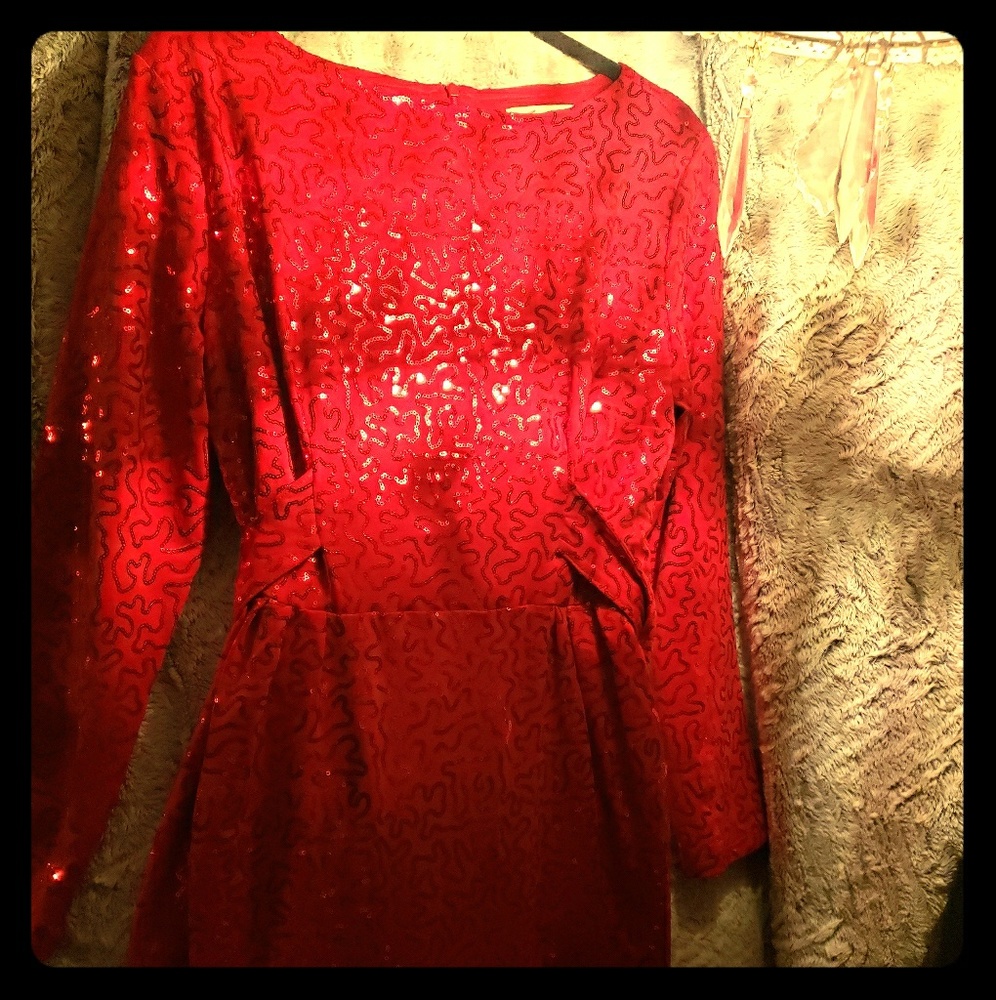 Bettie Page Red Dazzle pencil dress by Tatyana